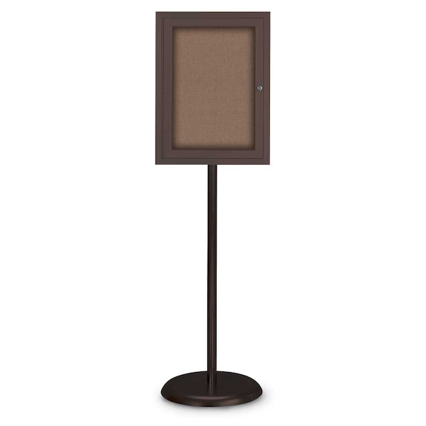 United Visual Products Corkboard, Double Door, Radius Frame, 42x32", Bronze/Summer Tan Forbo UV70025-BRONZE-FORBO - main